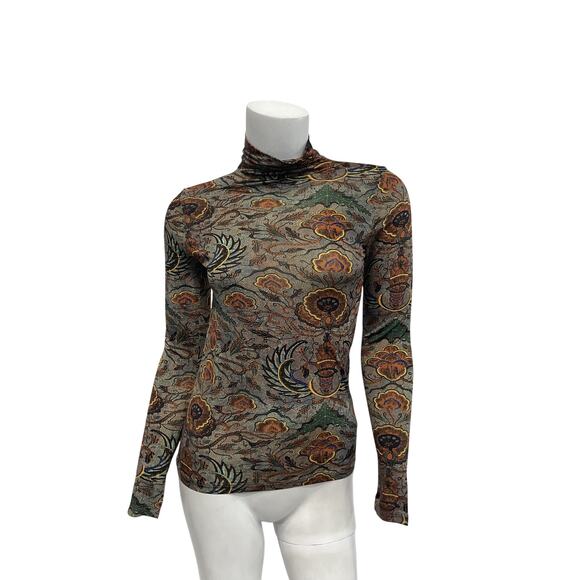 Ulla Johnson 'Aurelia' Brown Rayon Turtleneck Top Size S - Picture 2 of 5